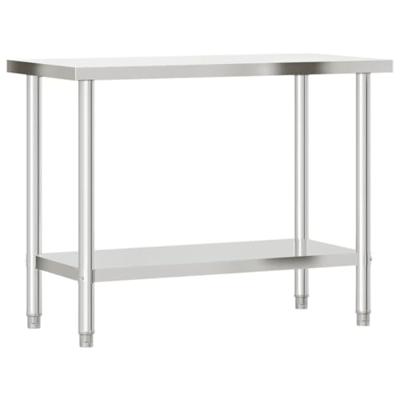 VidaXL Keukenwerktafel met bovenschap 110x55x150 cm roestvrij staal