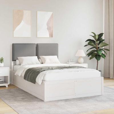 Bedframe met Gevoerd Hoofdgedeelte Lichtgrijs 120 x 190 cm