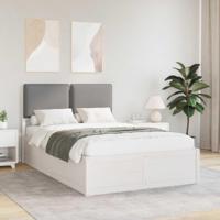 Bedframe met Gevoerd Hoofdgedeelte Lichtgrijs 120 x 190 cm - thumbnail