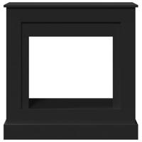 Haardombouw 90x30x90 cm bewerkt hout zwart - thumbnail