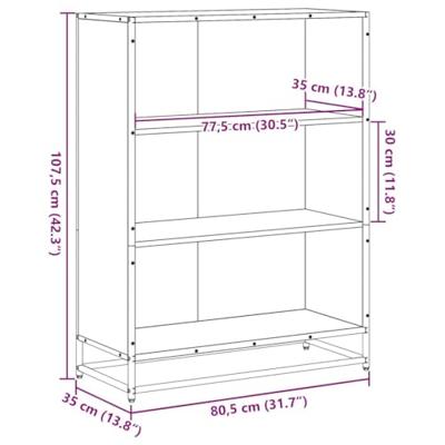 Boekenkast 80,5x35x107,5 cm bewerkt hout gerookt eikenkleurig