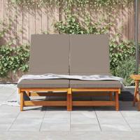 Ligstoel 2-persoon Bruin 63 x 199 x 85 cm Massief Acaciahout - thumbnail