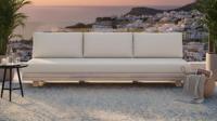 Los Angeles bench 3-seater oyster steel/acacia off-white Eurofar - Eurofar - thumbnail