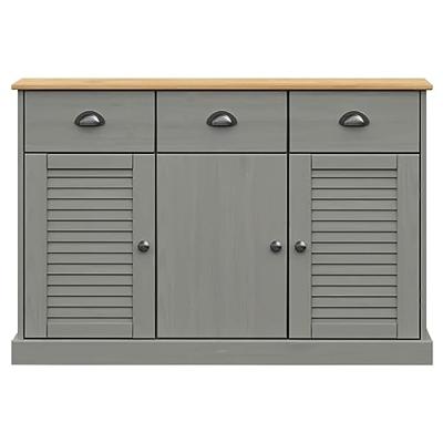 Dressoir met lades VIGO 113x40x75 cm massief grenenhout grijs