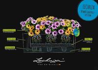 LECHUZA Jardiniere - Balconera steen 50 - 50×19×19 cm - Complete set - Steengrijs - 8 L - thumbnail