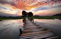 Alexsar Art Tuindoek river sunset 210x140cm - thumbnail