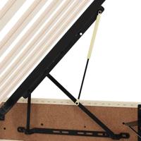 Opbergbed met LED met matras Crème 180 x 200 cm Polyester - thumbnail