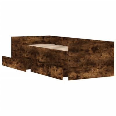 Bedframe met lades gerookt eikenkleurig 75x190 cm Small Single