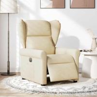 Fauteuil verstelbaar elektrisch stof crèmekleurig - thumbnail