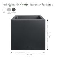 Bloempot Elho Zwart Ø 29 cm Plastic Vierkant Modern - thumbnail