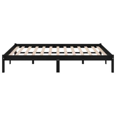 Bedframe massief grenenhout zwart 150x200 cm UK King