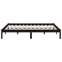 Bedframe massief grenenhout zwart 150x200 cm UK King - thumbnail
