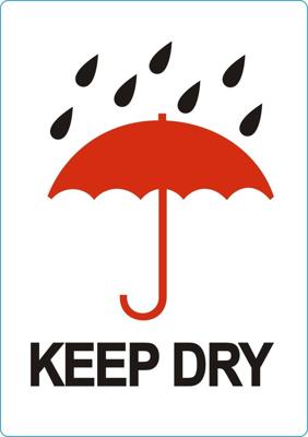 Waarschuwingsetiket keep dry 500 stuks Waarschuwingsetiket keep dry 500 stuks