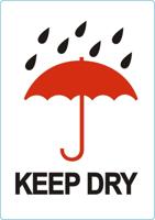 Waarschuwingsetiket keep dry 500 stuks - thumbnail