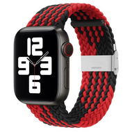 Braided nylon bandje - Rood met zwart - Geschikt voor Apple Watch 38mm / 40mm / 41mm / 42mm Braided nylon bandje - Rood met zwart - Geschikt voor Apple Watch 38mm / 40mm / 41mm / 42mm