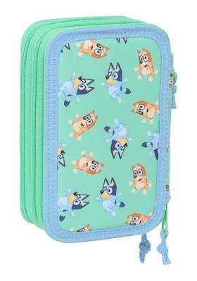 Pennenetui met 3 vakken Bluey Sisters Groen Water 12,5 x 19,5 x 5,5 cm 37 Onderdelen