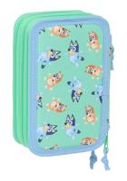 Pennenetui met 3 vakken Bluey Sisters Groen Water 12,5 x 19,5 x 5,5 cm 37 Onderdelen - thumbnail