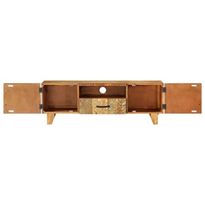 Tv-meubel handgesneden 120x30x40 cm massief gerecycled hout