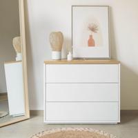 Kave Home Ladekast 'Abilen' Eiken, 90 x 75cm, kleur Wit - thumbnail