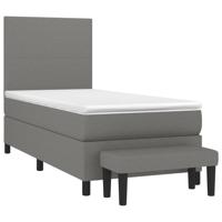 Boxspring met matras stof donkergrijs 80x200 cm - thumbnail
