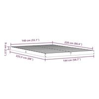 Vloerbedframe massief grenenhout wit 140x220 cm - thumbnail