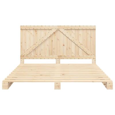 Bedframe met hoofdbord massief grenenhout 200x200 cm