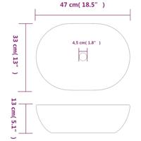 Opzetwasbak ovaal 47x33x13 cm keramiek zwart en blauw - thumbnail