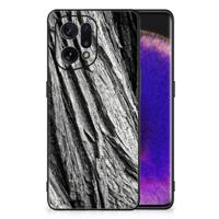 Houten Print Telefoonhoesje OPPO Find X5 Boomschors Grijs - thumbnail