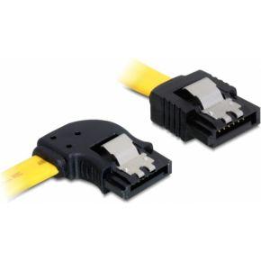 Delock 82825 SATA 6 Gb/s Kabel recht naar links haaks 50cm geel