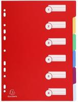 Tabbladen exacompta 225x297mm 11gaats 6delig ass | 25 stuks - thumbnail