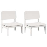 Tuinstoelen 2 st 60x52,5x72 cm massief grenenhout wit - thumbnail