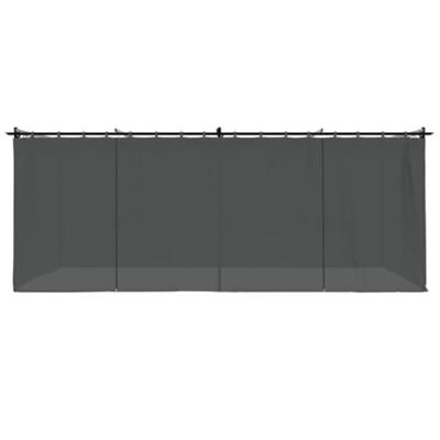 Prieel met gordijnen 6x3 m staal antracietkleurig