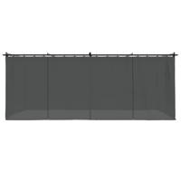 Prieel met gordijnen 6x3 m staal antracietkleurig - thumbnail