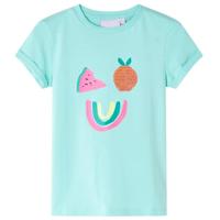 Kindershirt met kleurrijke fruitprint 140 lichtmintkleurig - thumbnail