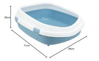 TRIXIE KATTENBAK PRIMO MET RAND BLAUW / WIT XXL 71X56X25 CM - thumbnail