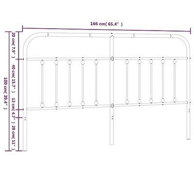 Hoofdbord metaal zwart 160 cm