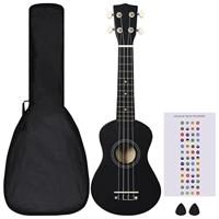 Ukuleleset met tas voor kinderen sopraan 21'' zwart - thumbnail