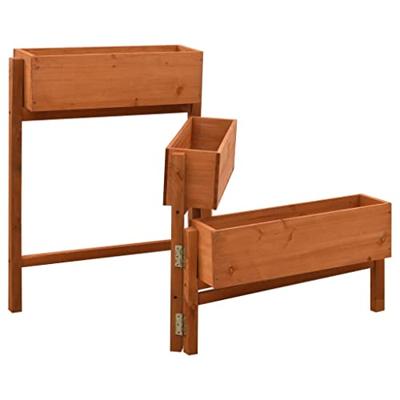 VidaXL Plantenbak inklapbaar 60x14x75 cm massief vurenhout oranje