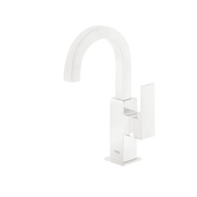 Wastafelmengkraan Tres Cuadro Exclusive 1-Hendel Uitloop Gebogen 17 cm Vierkant Mat Wit Wastafelmengkraan Tres Cuadro Exclusive 1-Hendel Uitloop Gebogen 17 cm Vierkant Mat Wit