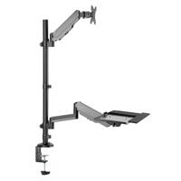 My Wall HL63L Monitor-tafelbeugel 1 stuks 43,2 cm (17) - 81,3 cm (32) Zwart In hoogte verstelbaar, Kantelbaar, Zwenkbaar, Toetsenbordhouder - thumbnail
