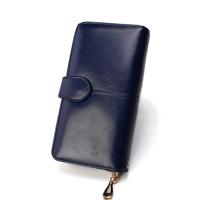3 STKS multifunctionele rits vrouwen lederen portemonnee lange driebladige Coin Purse kaarthouder koppeling (Deep Blue) - thumbnail