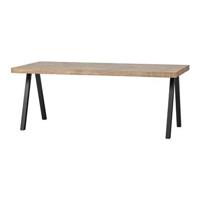 WOOOD Eettafel 'Tablo' Mangohout Visgraat, met 2-standen poot, 180 x 90cm - thumbnail