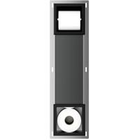 Xellanz Rocko Toiletrolhouder zonder Klep en Reserverolhouder - Inbouw - Mat Zwart - thumbnail