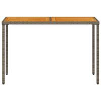 Tuintafel met acaciahouten blad 115x54x74 cm poly rattan grijs - thumbnail