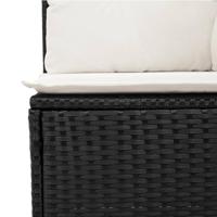 9-delige Loungeset met kussens poly rattan zwart - thumbnail