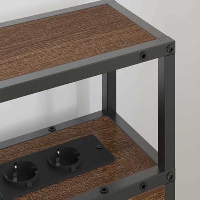 Opberghoofdbord met plank bruin eikenkleur 80 cm Bewerkt hout