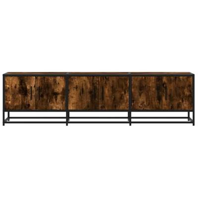 Tv-meubel 150x35x41 cm bewerkt hout metaal gerookt eikenkleurig