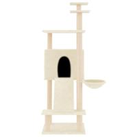 VidaXL Kattenmeubel met sisal krabpalen 153 cm crèmekleurig - thumbnail