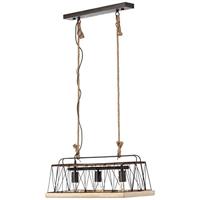 Brilliant Narcy 93587/71 Hanglamp LED E27 40 W RVS (geborsteld), Hout - thumbnail