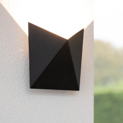 Tria LED Wandlamp modern - 7 Watt - 620 lumen - IP54 Waterdicht - 3000K Warm Wit - Binnen en buiten - Wandlamp - Zwart - Uplight en Downlight